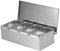 Jwthee Pizza Topping Station, 4 Compartment Stainless Steel Seasoning Box Seasoning Containers with Lid and Spoons for Prepping Ingredients and Toppings