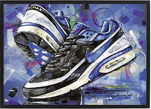 Air Max classic BW black persian violett Poster 42x29,7 cm - gerahmt und signiert