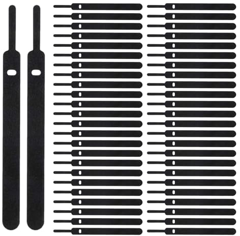 50 Stück wiederverwendbare Kabelbinder – Neue Rücken-an-Rücken-Nadelbänder | Selbstklebende Schnallen, Kabelmanagementbänder, Datenkabel, bunte Nylon-Klettbänder, 50 Stück pro Beutel...