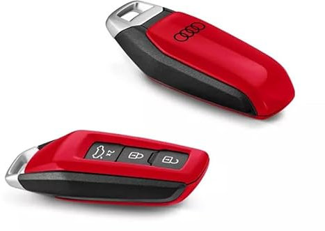 Audi 85H071208Y3U Schlüsselblende Schlüsselcover, mit Audi Ringe Logo, rot *** nicht für Schlüssel mit Panic-Taster ***