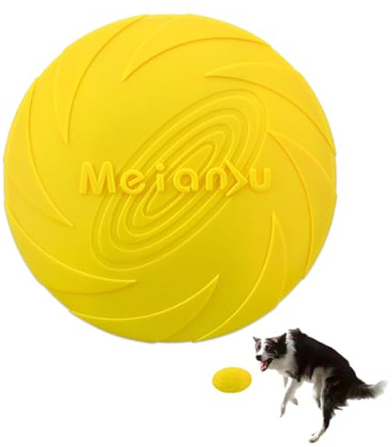 EIHI Frisbee Giocattolo per Cani, Frisbee di Gomma Addestramento Facile da Trasportare Disc Dog 15cm Giallo