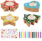 DINSONG 4er Pack Schneeflocke Teelichthalter Bastelset, Teelichthalter Mit Sternen Und Schneeflocken, Holzteelichthalter für Kinder zum Basteln und Bemalen, für Weihnachten, für Jungen Und Mädchen