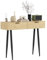 HOMCOM Console Meuble, Table Console entrée Style Nordique, Table d'entrée étroite avec 2 tiroirs et Pieds en Acier, Bout de canapé, pour Salon, Couloir, chêne