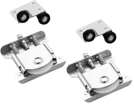 Mobestech 2sets Sliding Cabinet Door Pulleys Wardrobe Wheel Replacement for Sliding Glass Door Rollers