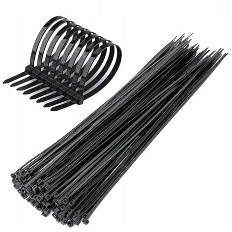 Cable Ties Black 100/140/200/250/300mm Nylon Zip Tie Wraps Strong 11 Sizes Office, and Industrial Use –Multi-Purpose Cable Management Organize (500, 3.6 x 300mm)