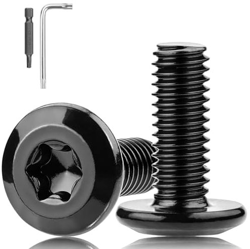 XRXYMQ 25 Stück Flachkopfschrauben M4x16 mm Linsenkopfschrauben M4 Schrauben Schwarz 304 Edelstahl Maschinenschrauben für Möbeleinbau Holz Montage mit Torx Schlüssel Bit Schraubendreher