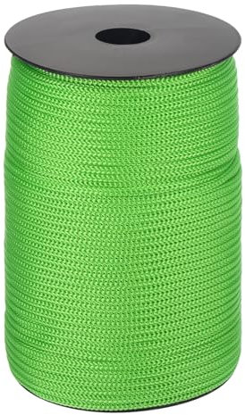 QUARKZMAN 4mm x 100m Cuerda de Polipropileno, Cordón Trenzado Cuerda Trenzada Escalada Hueca Hilo para Tendedero Exterior Camping Senderismo Sujeciones Bricolaje, Verde Claro
