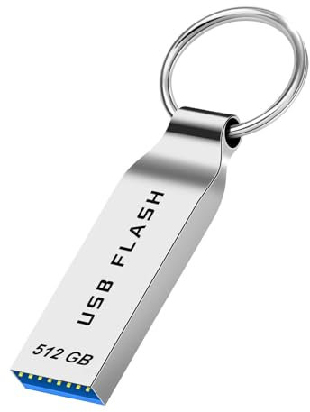 Locpof USB Stick 512GB Speicherstick Metall USB-Sticks 512GB Datenspeicher Wasserdichter Sticks mit Schlüsselring USB-Flash-Laufwerk für PC, Laptop, Computer Data Storage