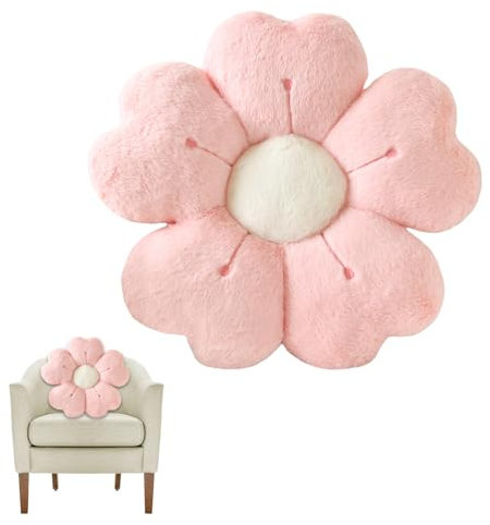Calkkrer Blumenförmiges Plüsch-Sitzkissen, Tatami-Bodenkissen für Kinderzimmer und Wohnzimmer, Perfekt für Sofa und Dekoration, Dopeamine-Design, 35cm x 35cm