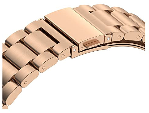 INEOUT Nessuna cinturino in acciaio inox compatibile con Samsung Galaxy Watch 4 classic 46mm 42mm / watch4 44mm 40mm Band da polso cinturino curvato Bracciale in metallo(Rose gold,Watch 4 classic 42mm