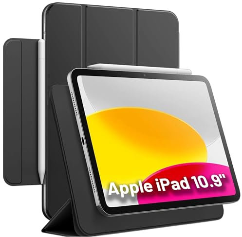 Alogy Étui magnétique 360 pour Apple iPad 10,9 10/2022 / 11 11/2025 Smart Book Cover Case Auto réveil/Sommeil Support Support Supérieur Protection Étui pour Tablette Noir