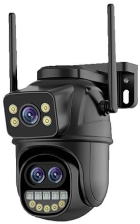 Cámara De Seguridad Inalámbrica De 9 MP Compatible Con Zoom 8x 3 Lentes Control Por Aplicación ICSEED Detección De Personas Seguimiento De Movimiento Almacenamiento En La Nube/TF (máximo 128 GB), Uso