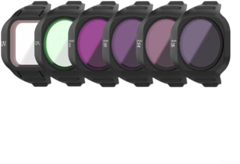 Einstellbares optisches Glas CPL ND/PL UV-Filter-Set für DJI Mini 5 Pro Drohnen, 6er-Pack Lichtreduzierungslinsenfilter mit ND8/PL ND16/PL ND32/PL ND64/PL