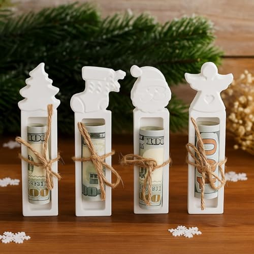 4 Stücks Silikonform Gießformen Weihnachten Geldgeschenk Geschenkbox Silikonform Baum Engel Gipsformen zum Gießen Gießform Weihnachten für Geldgeschenk