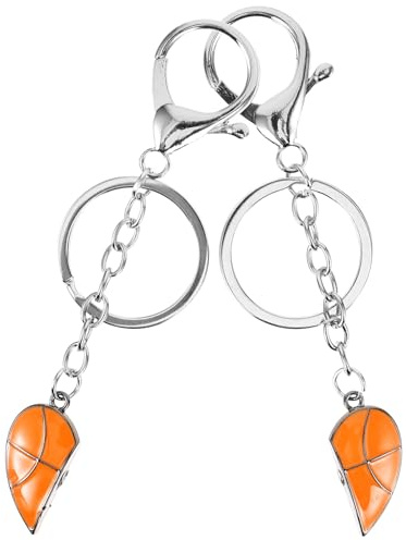 BESPORTBLE Porte-clés Basket-ball en Alliage Finition Goutte D'huile, Pendentif Aimanté Argenté de Ballon, Décoration Suspendue pour Clés et Paquet, Accessoire Sportif pour Garçon et Filles