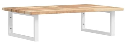 vidaXL Waschtischplatte mit Halterung, Holzplatte Waschtischkonsole Wandmontage, Waschbeckenplatte Wandkonsole Wandregal, Stahl Massivholz Akazie