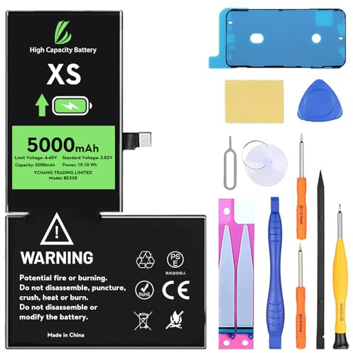 LL TRADER Batteria per iPhone XS, 5000mAh e Kit di Riparazione | Compatibile con iPhone XS, A1920, A2097, A2098, A2099, A2100