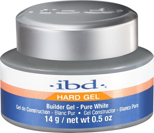 IBD Hard Gel – UV Builder Gel Pure White, 1er Pack (1 x 14 g) – MADE IN USA – Premium Aufbaugel für Gelnägel