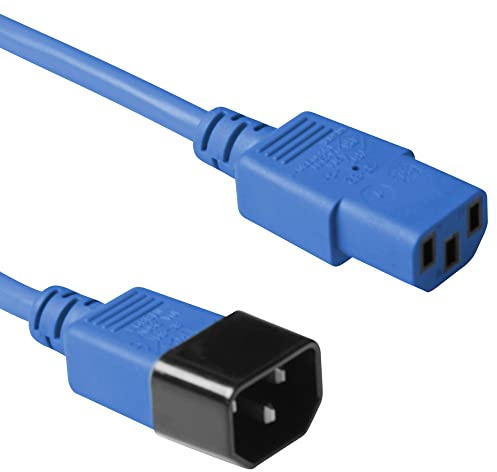 ACT C13 auf C14 Kaltgerätekabel Verlängerung 1,2m Blau -AK5109 | für Notebook Ladegerät