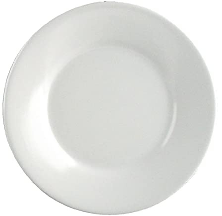 Olympia Kristallon Melamine Wide Rimmed Plate, 225mm (Pack of 6) | Vitrified construction protects against chips and cracks while providing reliable stability for busy university dining.