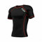 FDX Mens Compression Armour Base Layer Top Half Sleeve Thermal Gym Sports Shirt (Black/Red, Small)