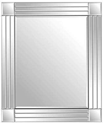 MirrorOutlet GMA011 Wandspiegel, groß, rustikal, mehrfach getäfelt, gewölbt, 1,4 m x 70 cm, Sandstein