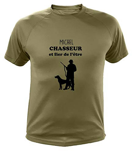 Tee Shirt Chasse Personnalisable, Chasseur et Fier de l'être, Cadeau pour Chasseur (XL,150, Vert)