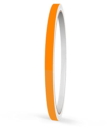Motoking Zierstreifen, Neon Orange Fluoreszierend, 10 mm Breite, 10 m Länge, Aufkleber Folie Auto Boot Motorrad Wohnmobil Wohnwagen & mehr