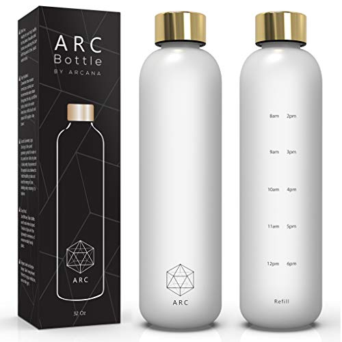 Wasserflasche mit Zeitmarkierung – 32 oz 1 Liter motivierende wiederverwendbare Wasserflaschen mit Zeit zu trinken – BPA-freier mattierter Kunststoff
