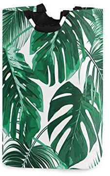 Panier à linge en forme de feuilles de palmier tropicales pliable sale sac à linge poubelle à linge organiseur pour dortoirs universitaires, chambre d'enfants, salle de bain