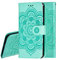 IMEIKONST Case für LG K41S Mandala Hülle Embossed Premium Leder Flip Brieftasche Kartenfächern Holder Magnetic Ständer Schutzhülle Handyhülle für LG K51S Mandala Green LD