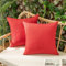 Woaboy 2er Set Outdoor Kissenbezüge Wasserfeste Kissen Wasserdicht Kissenhülle Dekohülle Sofakissen Moderne Couchkissen für Draußer Sofa Balkon Terrasse Garten 50 x 50 cm Leuchtend Rot