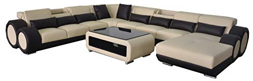 jvmoebel Ledersofa Wohnlandschaft Garnitur Design Modern Ecke Sofa U-Form Chaise G8035