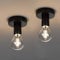 Klighten 2 Stück Vintage Deckenleuchte 1 flammig, Retro Industrial Deckenspot E27 Max 40W, Schwarz Metall Innen Deckenlampe für Küche Treppe Flur, ohne Leuchtmittel