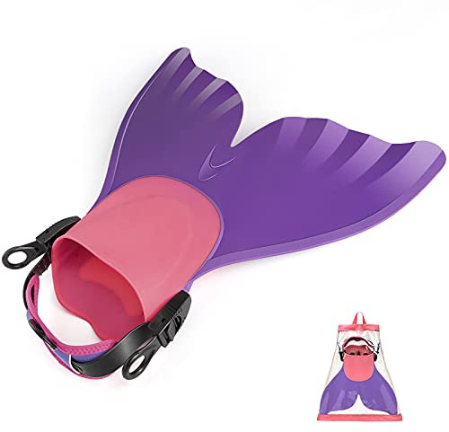 FOLOEO Monoflosse für Kinder, Meerjungfrauenflosse Tauchflossen Schwimmen Flossen Monofin Meerjungfrau Schwimmflossen Geeignet für Jungen und Mädchen