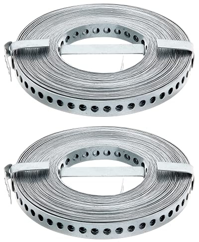 Alberts 332211 Lochband | mit oder ohne Abrollkasette | sendzimirverzinkt | Breite 12 mm | Länge 10 m | 2er Set