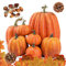 Set di decorazioni autunnali, zucca artificiale di grandi dimensioni, foglie di acero, pigne, ghiande per l'utilizzo di ghirlande autunnali, decorazione autunnale per la tavola di casa di Halloween