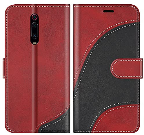 BoxTii Hülle für Xiaomi MI 9T / MI 9T Pro/Redmi K20 / Redmi K20 Pro, Leder Handyhülle für Xiaomi MI 9T / Redmi K20, Ledertasche Klapphülle Schutzhülle mit Kartenfächer und Magnetverschluss, Rot