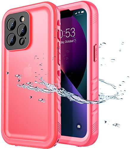 SPORTLINK for iPhone 13 Pro Waterproof Case - Shockproof Heavy Duty Front and Back Cover with [Built in Screen/Camera Protector] 360 Full Body Protective [Dustproof][IP68 Underwater]-Pink