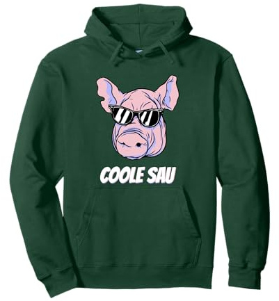 Coole Sau mit Sonnenbrille Schwein Pullover Hoodie