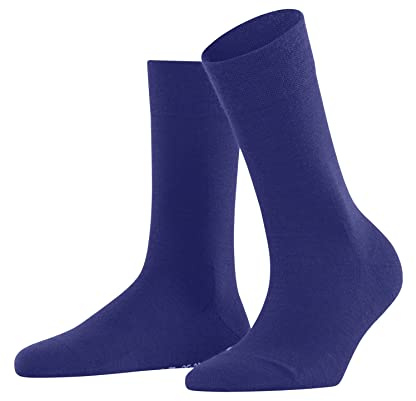 FALKE Damen Socken Sensitive Berlin W So Wolle Baumwolle mit Komfortbund 1 Paar, Blau Imperial 6065, 35-38