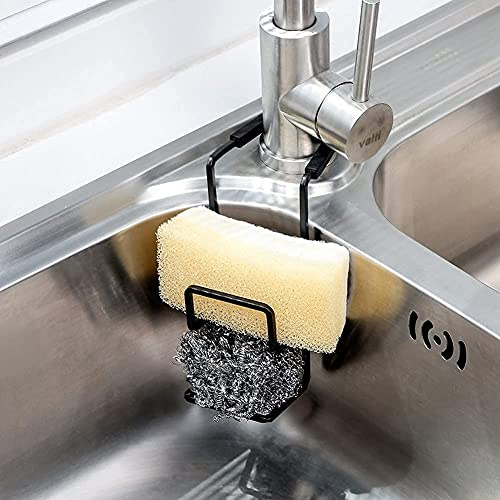 Achoulei Sink Caddy Sink Sponge Holder - Faucet Rack Shower Tray - Kitchen and Bathroom Metal Organizer Hanging Fix Around Faucet