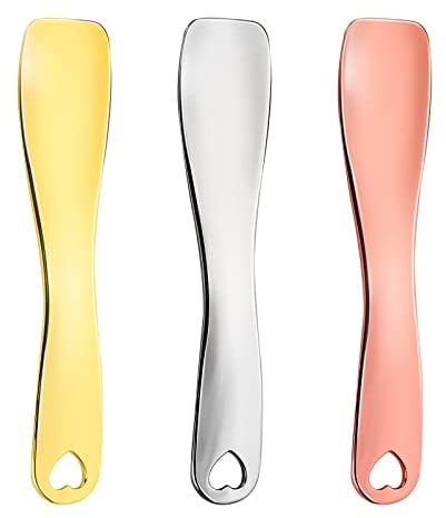 Sibba 3 Pieces Facial Massage Spatula Sticks Mini Skincare Tiny Spoons Face Eye Cream Lotion Makeup Applicator Tools Brush Set Reusable Skin Care Beauty Cosmetic Tool