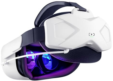 Oculus Quest 2 Head Strap, Elite Strap with Battery for Meta/Oculus Quest 2, Oculus Quest 2 Accessories with 5000mAh Battery for Extra 4-Hour Playtime, Enhanced Support and Comfort, Weight Balance