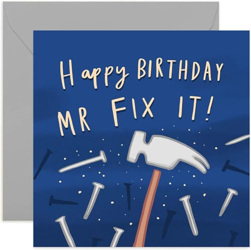 Old English Co. Mr Fix It Geburtstagskarte – Geburtstagskarten für Männer | DIY Grußkarte | Innenseite blanko und Umschlag inklusive