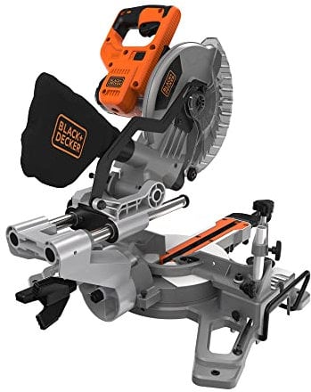 BLACK+DECKER Scie à Onglet Puissante 1500 W - Pour le Tronçonnage et le Sciage d’Onglet - Outillage Electroportatif - Idéale Pour des Coupes Rapides et Précises Jusqu'à 220 mm BES701-QS