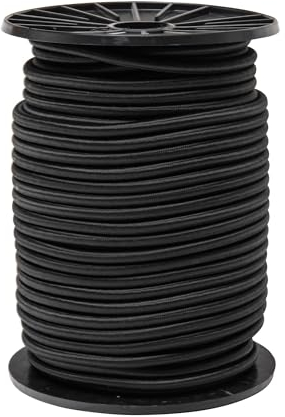 WERKA PRO Tendeur élastique Noir Longueurs Multiples 6mm x 50 mètres sur Bobine