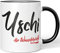 JUNIWORDS Tasse, Uschi, die Wundervolle, Schwarz (5306371)