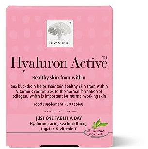 New Nordic Hyaluron Active - Contains Hyaluronic Acid, Sea Buckthorn, Tagetes & Vitamin C - 30 Tablets
