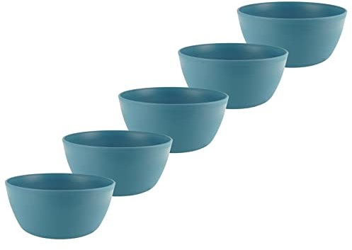 ECOMACETAS FLOWERPOT STORE Maceta Redonda Baja para Cactus, Suculentas, Crasas, Bonsáis, Geranios. En Plástico Resistente Azul (5, 25 cm)
